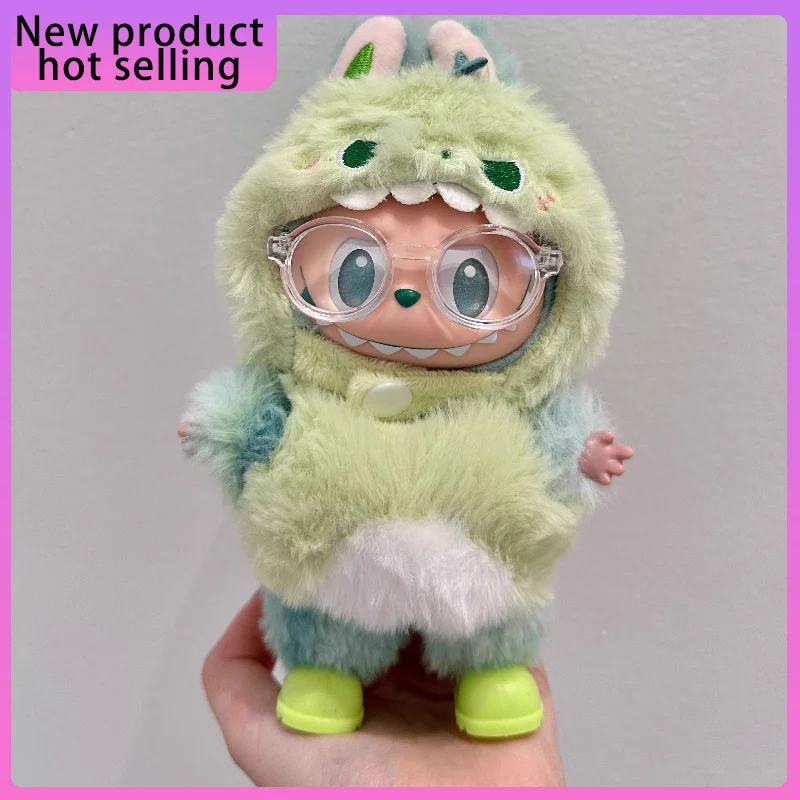 

Suitable for Labubu15-17cm first second third generation universal cloth dinosaur jumpsuit Dolls Clothes hat Dolls Accessories