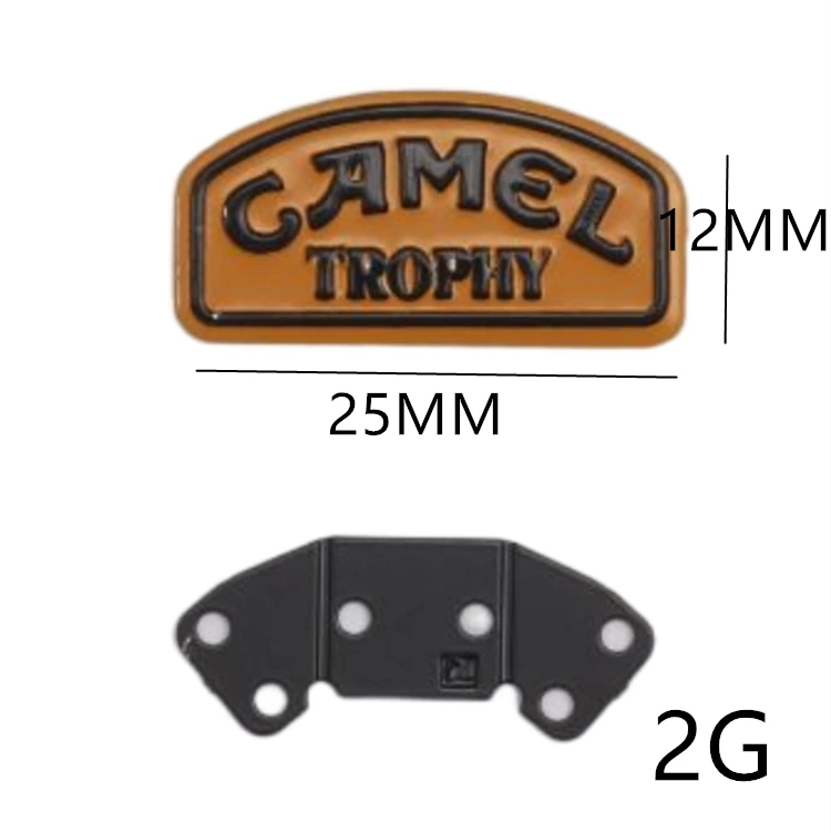 Dla Camel Trophy Badge 1/18 zdalnie sterowanym pojazdem wspinaczkowym Rc4wd D90 D110 części zamienne metalowa naklejka akcesoria Logo