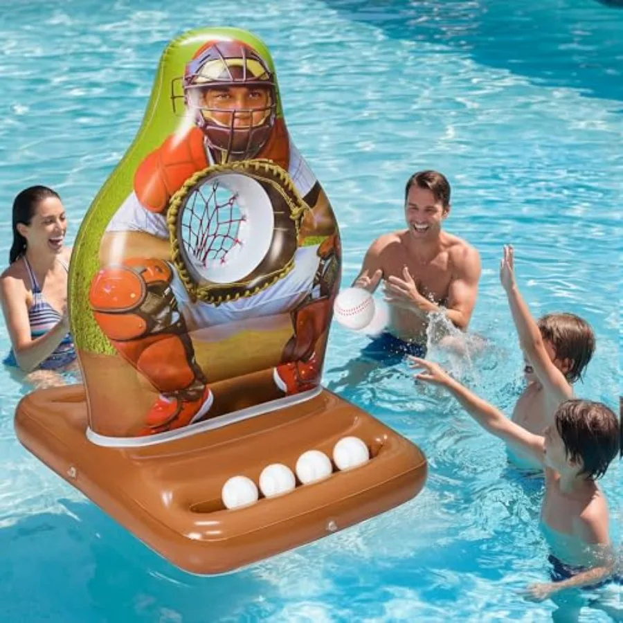 

Надувной набор для игры в бейсбол на воде: плавающая мишень, игрушка для взрослых, для пляжа, двора, летних развлечений, синий и желтый