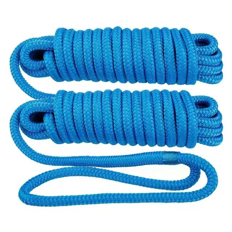 Professional Manufacturer Nylon Polyester/ PE CE Certificate Marine Boat Anchor Rope Dock Line Double Braided Rope For Marine