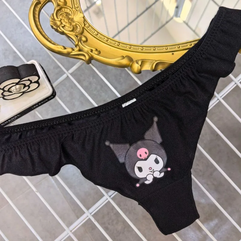 Sanrio Kuromi G-String Panties Cotton Sexy Women\'s Underwear T-Back Kawaii Femme Underpants Briefs Adjustable Waist Thong Gift