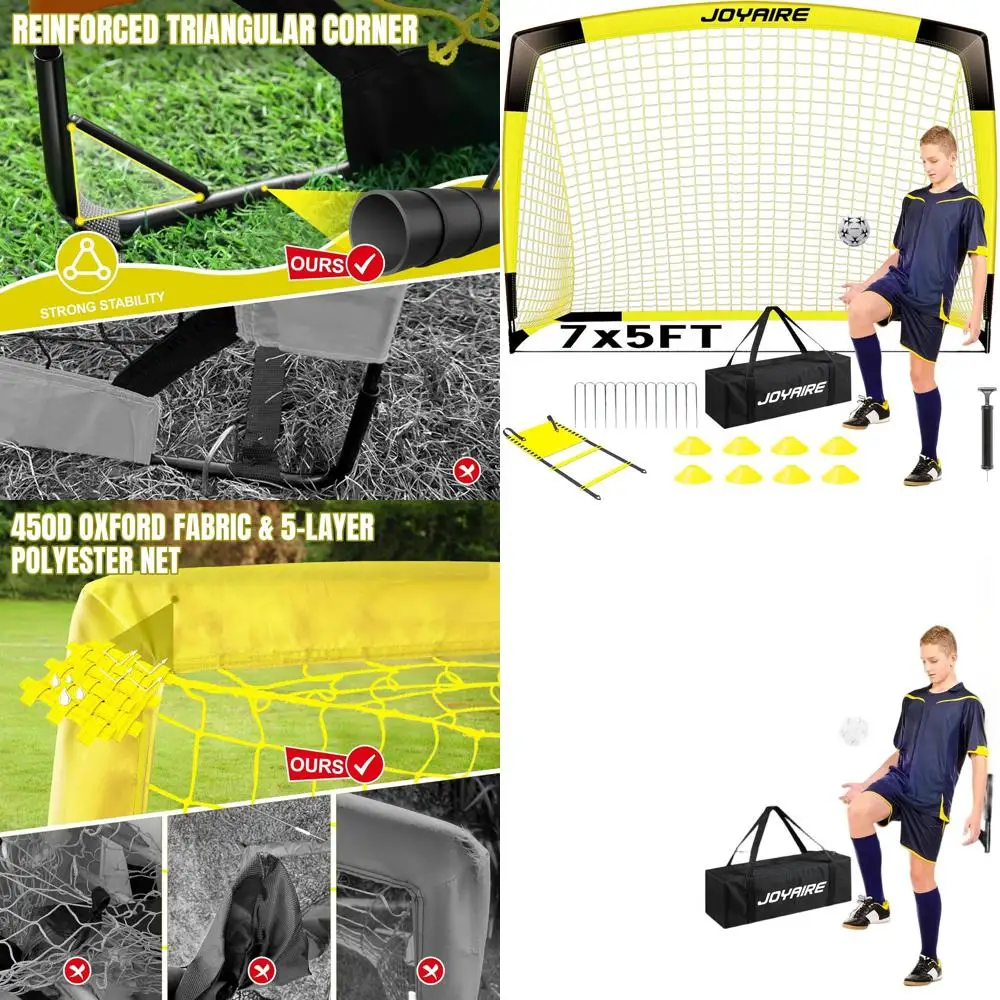 

Портативный футбольный воротник с прочной 5-слойной сеткой и стойками 10 мм, идеально подходит для детских игр во дворе, доступен в размерах 4x3 фута, 6x4 фута и