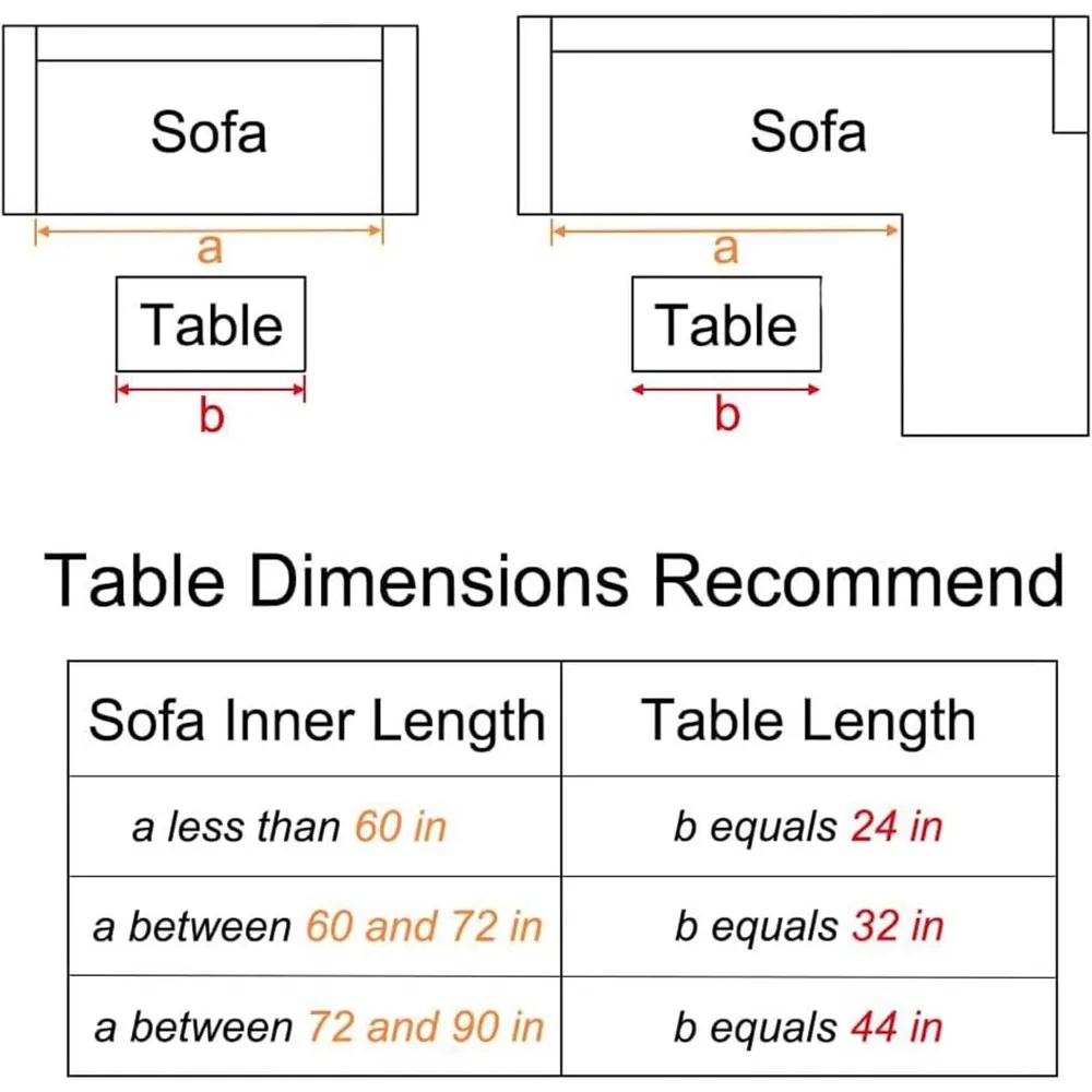 Table basse transparente, 32 "L x 16" W x 16 en effet H, table d'extrémité cascade moderne pour petit salon, chambre et bureau, table en verre