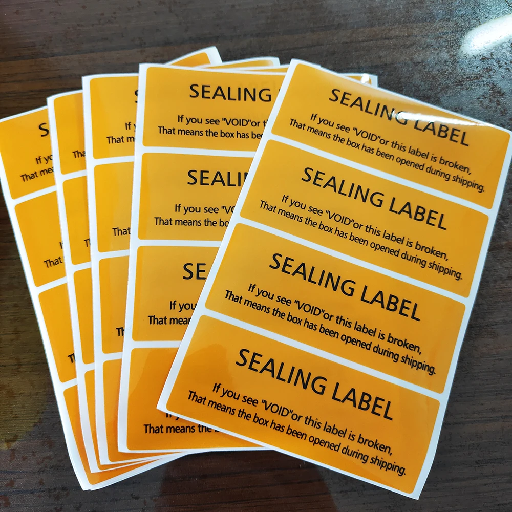 100PCS 80x30mm SEALING LABEL Sticker for Boxes Security OPEN VOID Left If Tampered Removal Proof Water Resistant Vinyl Tag