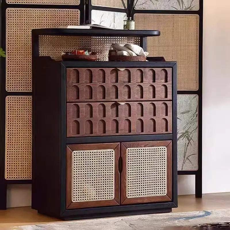 

Modern wood storage cupboard with doors and drawers, suitable for hotels and family restaurants