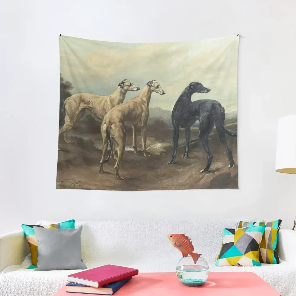 

Greyhounds in a landscape Tapestry Wall Hanging Mushroom Decorative Wall Murals Tapestry