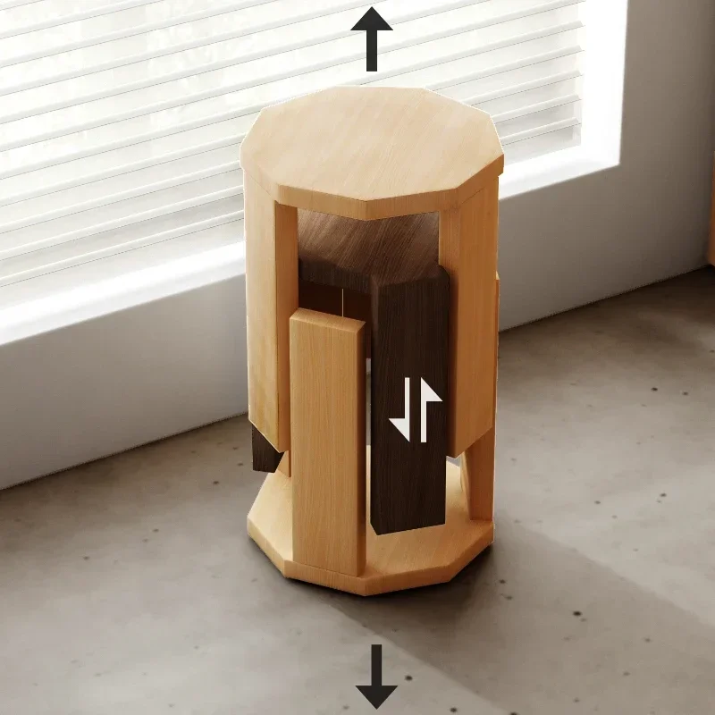 Multi-functional Stacking Side Table,Minimalist Art Solid Wood Multi Functional Combination Stool