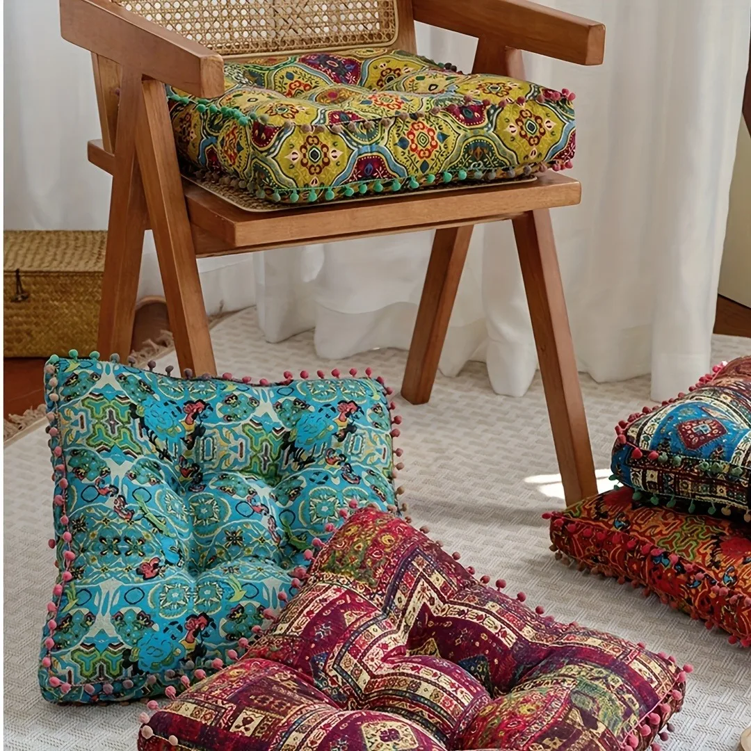 Bohemian Meditation Cushion Thickened Suitable for Living Room Bedroom Office Soft Multifunctional Mat with Pattern