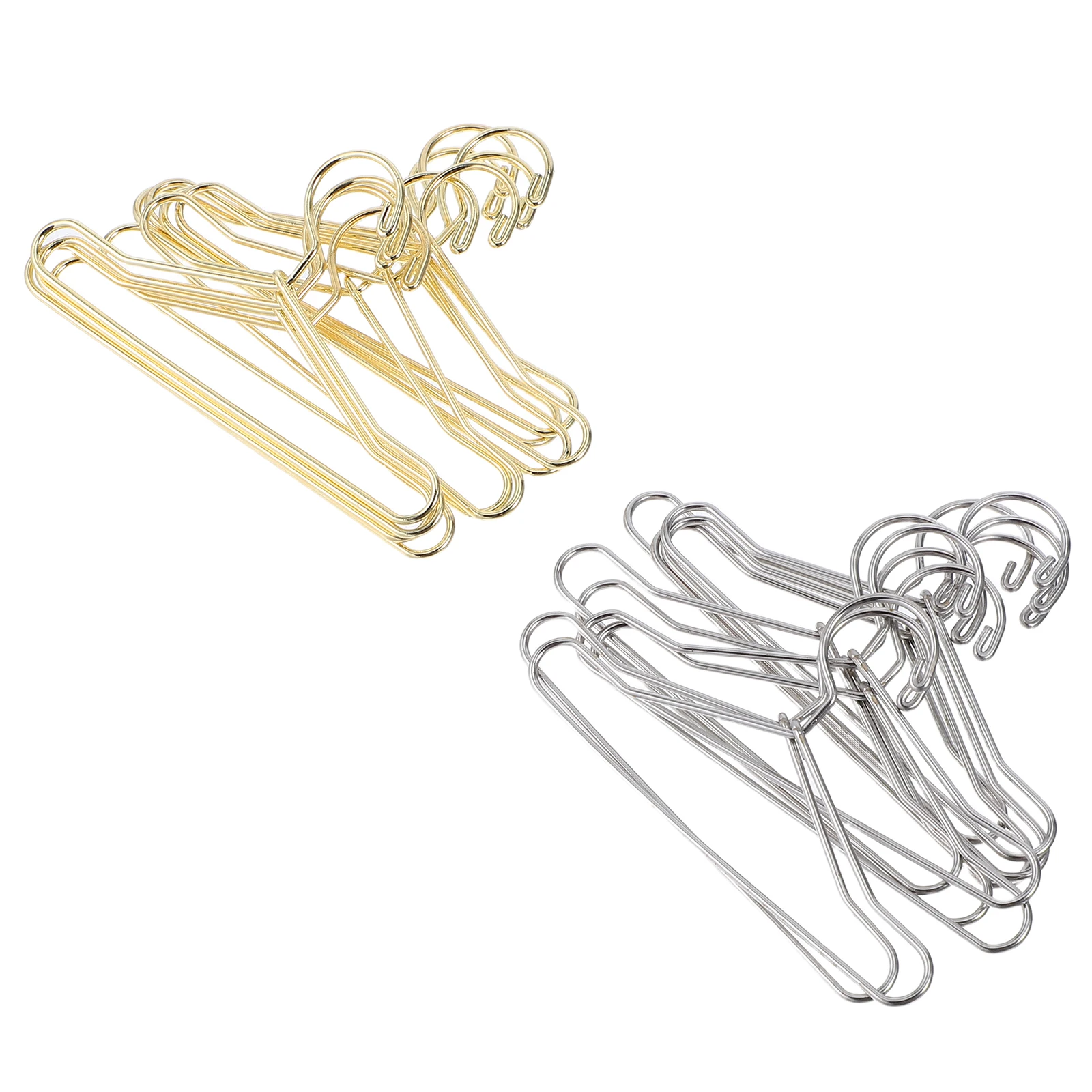 

20 шт. мини-вешалки, металлические органайзеры, идеально подходящие для кукольных домиков, шкафов, платьев, юбок, аксессуары для демонстрации, вешалки для одежды