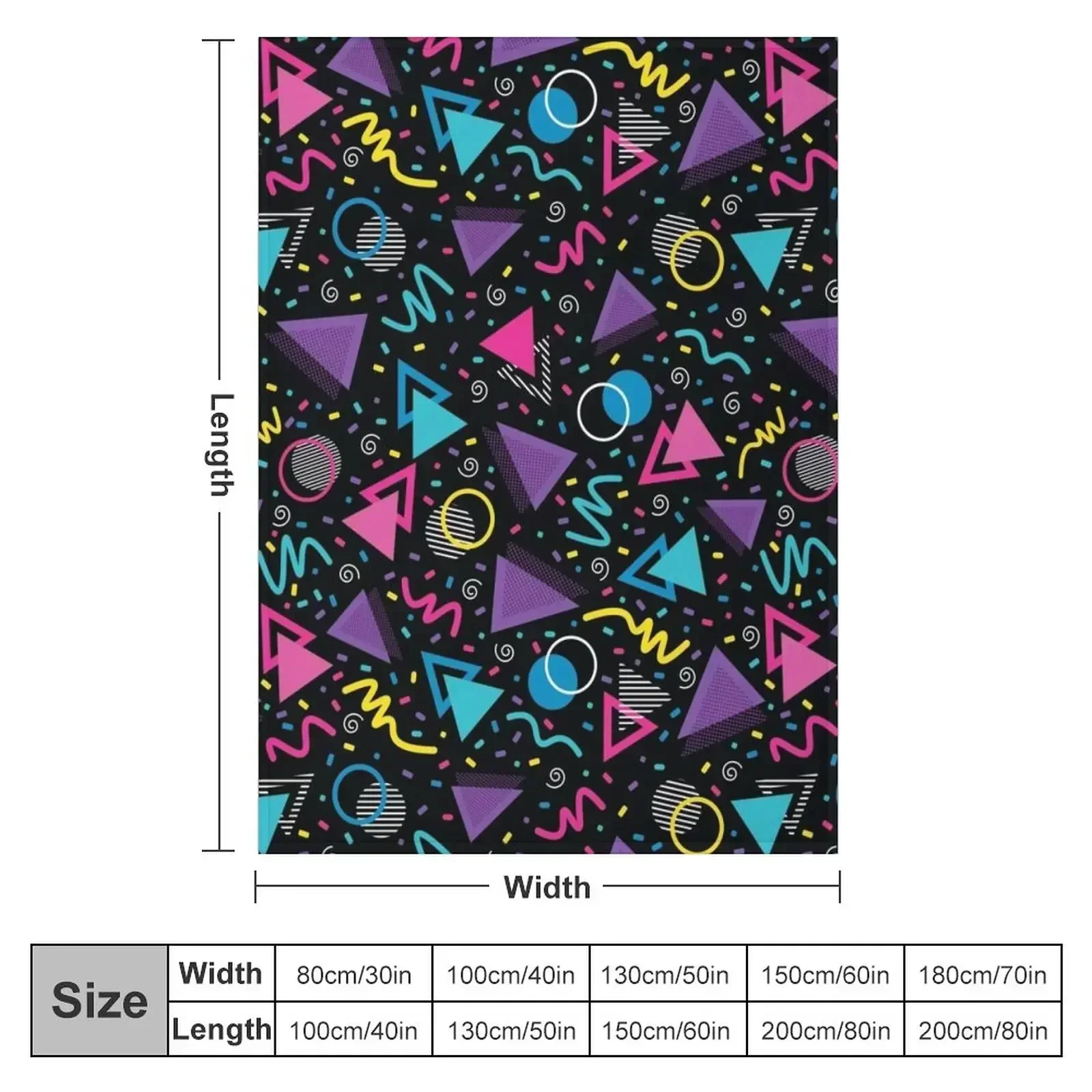 Neon Retro 90S Sprinkle Pattern Throw Blanket couch cozy soft plush fuzzy picnic outdoor blanket