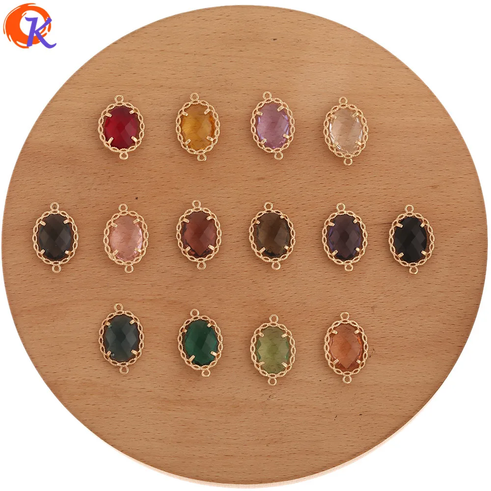 

Cordial Design 50Pcs 14*22MM Jewelry Accessories/Hand Made/Oval Shape/Earring Findings/DIY Making/Crystal Charms Connectors