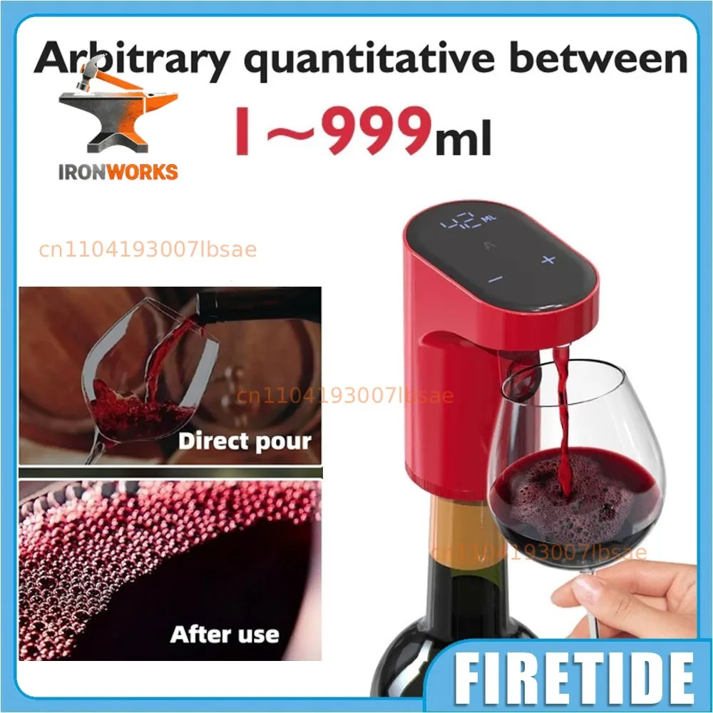 Wine Aerator Electric Wine Decanter Automatic Wine Aerator with Auto Stop, 1-999ML Quantitative Pour & Hands-Free Sensor
