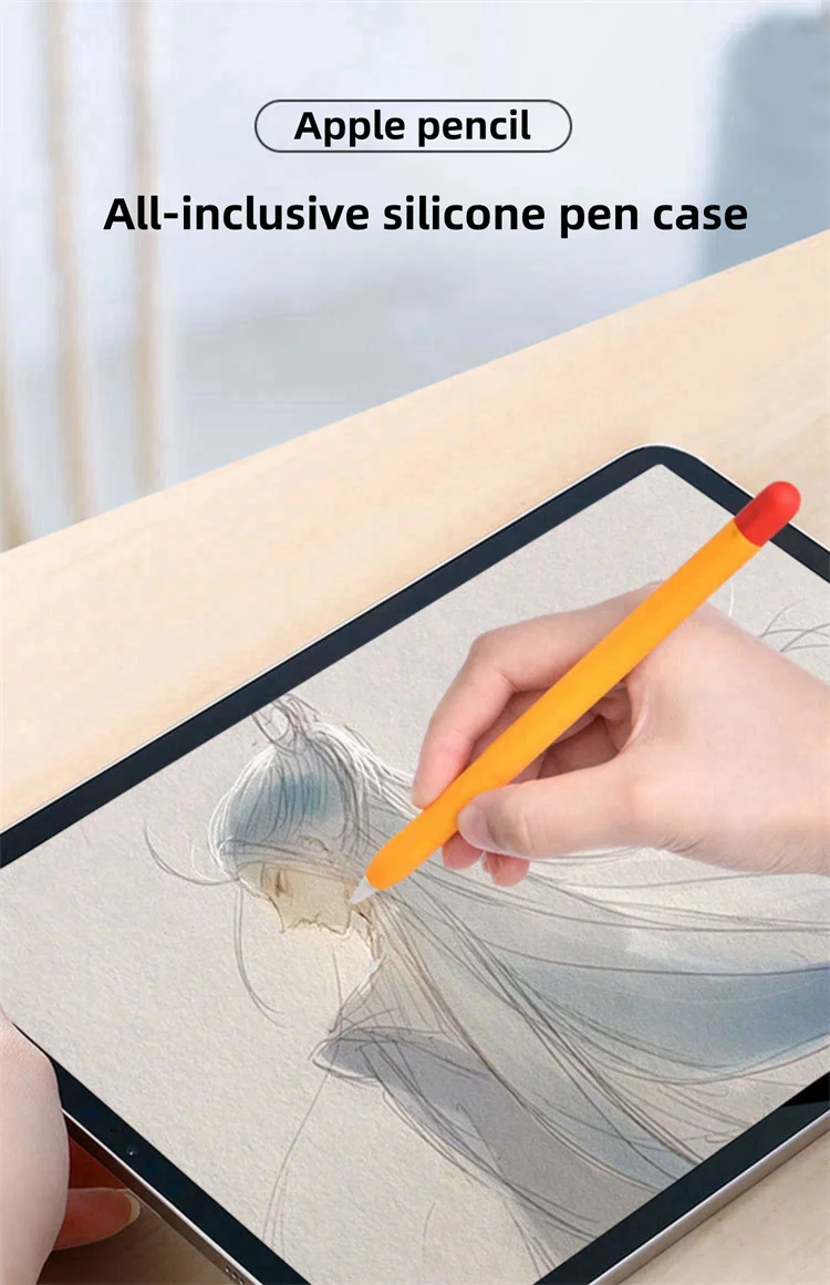Federmäppchen für Apple Pencil Pro und Pencil 2. und 1. Generation, Tablet-Stylus-Schutzhülle, weiches Silikon, stoßfest – Detail 1