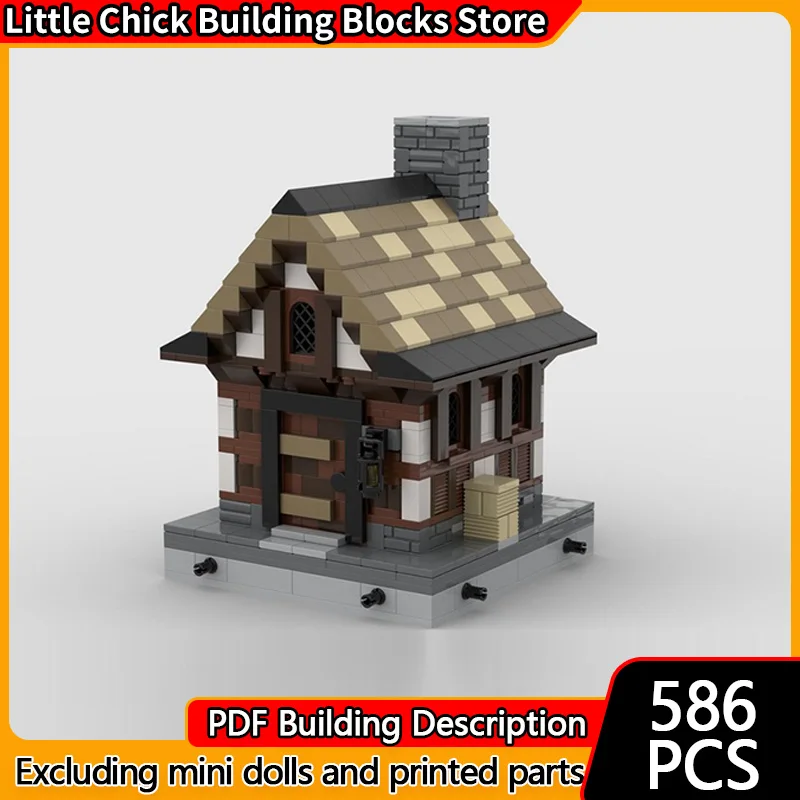 

Medieval Castle Model MOC Building Bricks Small Residential House Modular Technology Children Holiday Gifts Assemble Toys Suit