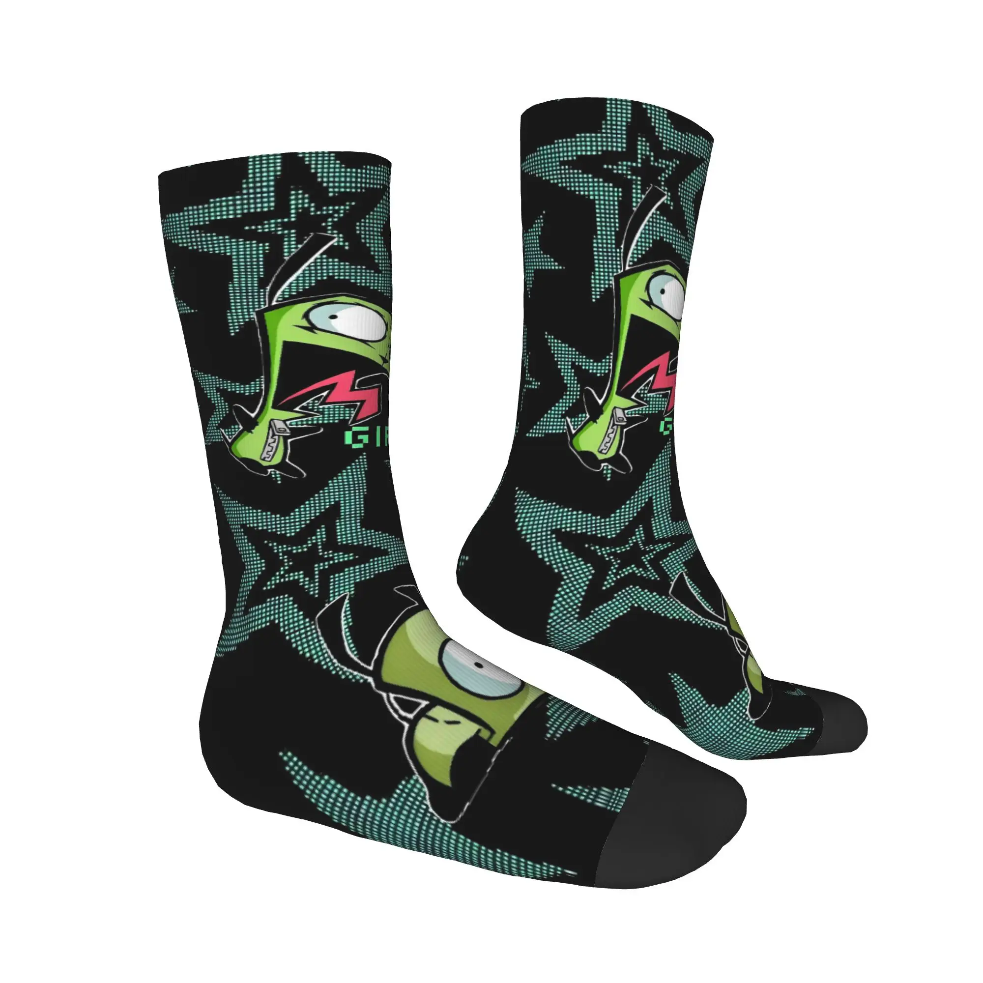 Invaders Zims Cartoon Cute Stockings Unisex Men  Socks Breathable Funny Socks Winter Outdoor Non Slip Graphic Socks Gift