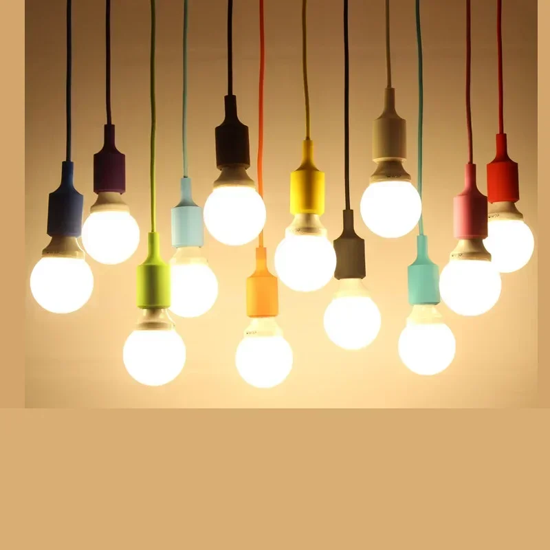 الملونة E27 13 ألوان المقبس قلادة ضوء تعليق قطرة مصباح الحديثة خمر اديسون لمبات بار مطعم ديكور المنزل تركيبات #3