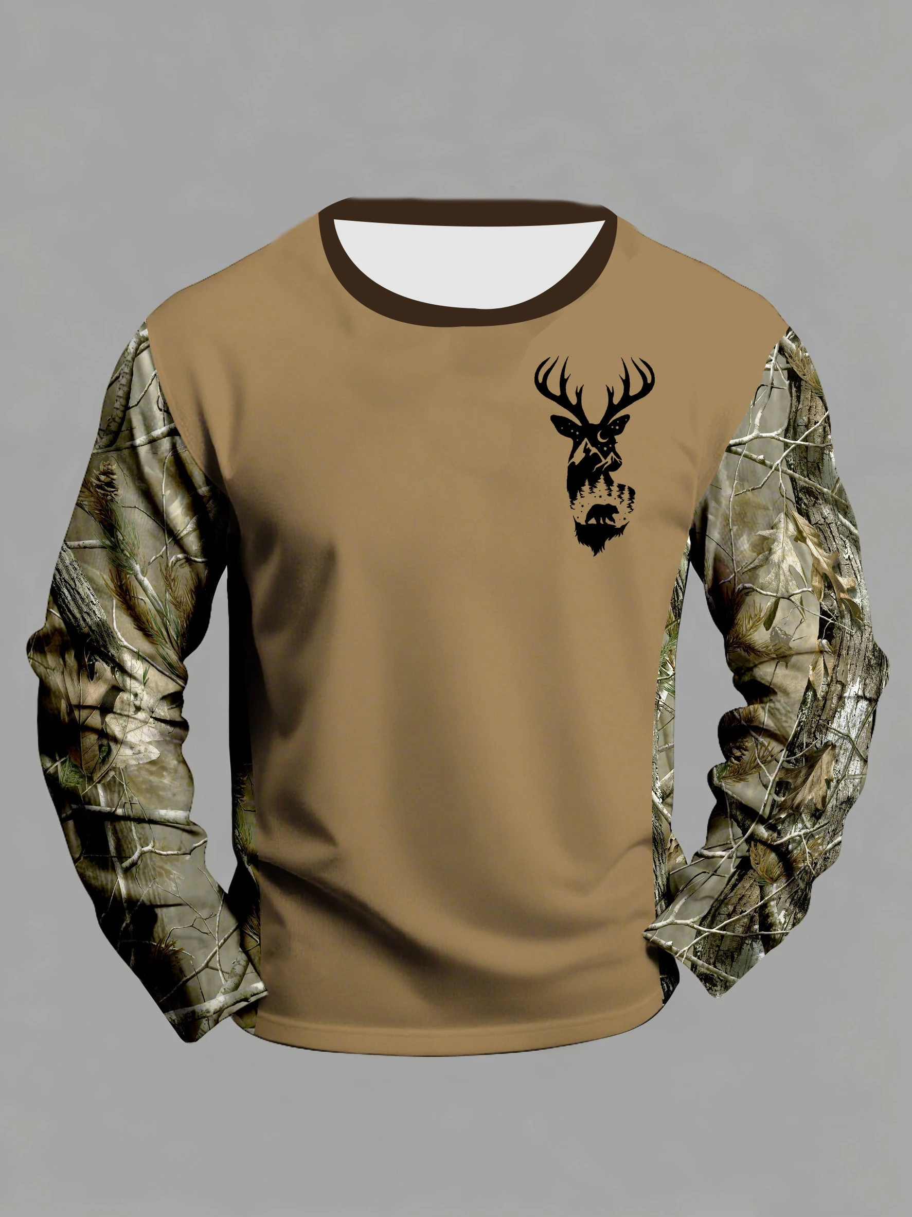 Camisetas de manga larga de camuflaje 3D para hombre, chaqueta de caza al aire libre, ropa para exteriores, atuendo de caza sigilosa, traje informal Ghillie, ropa para hombre