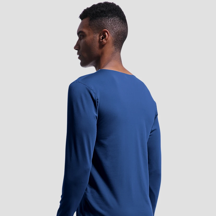 Nahtloses Thermo-Unterhemd für Herren – mit V-Ausschnitt, Fleece-Futter, warme Basisschicht, schmal geschnittenes, dünnes Baumwollhemd für den Winter