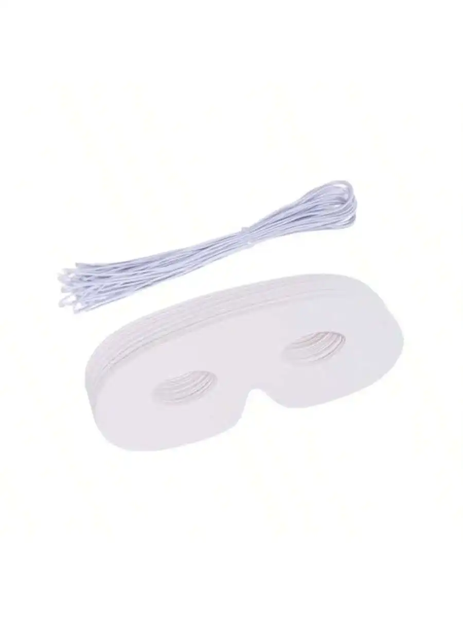 

40pcs White Paper Eye Masks For DIY Decoration Masquerade Costume Party Halloween