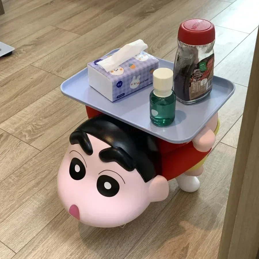 Kawaii 24cm Crayon Shin-chan Tray Figures Show Your Butt Living Room Large Toy Vinyl Trendy Ornaments Car Desktop Decoration Gif