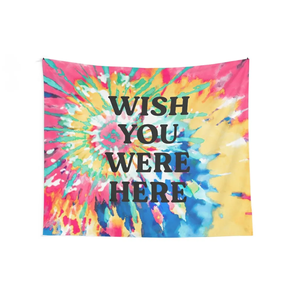 Wish You Were Here: Tie Dye Edition Tapestry Aesthetic Room Decor Wall Mural Mushroom Tapestry