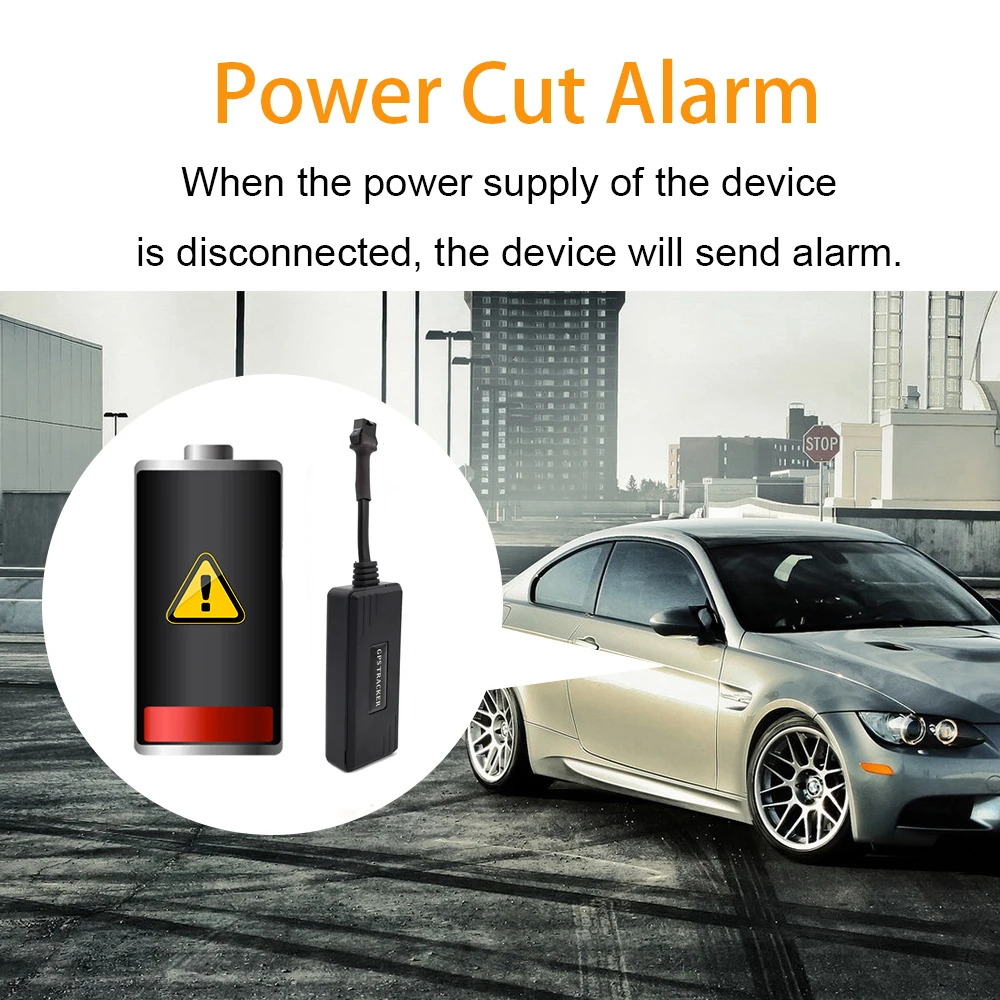 4G LTE Hard‑wired GPS Tracker 9‑90V Wide Voltage Support ACC Detection Overspeed Status Alert for Motorcycle Vehicle