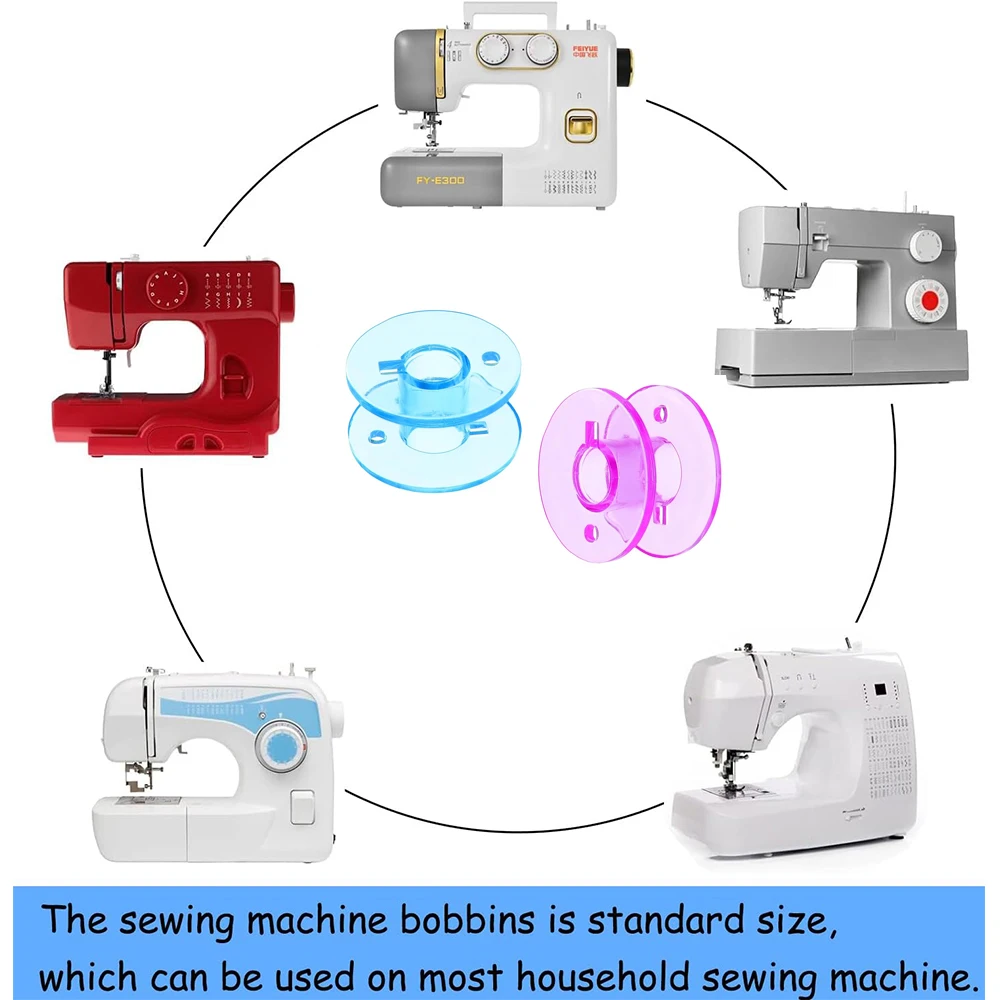 Plastic Transparent Colorful Sewing Machine Spools Home Sewing Tool Empty Spool Bobbins For Domestic Sewing Machines Accessories