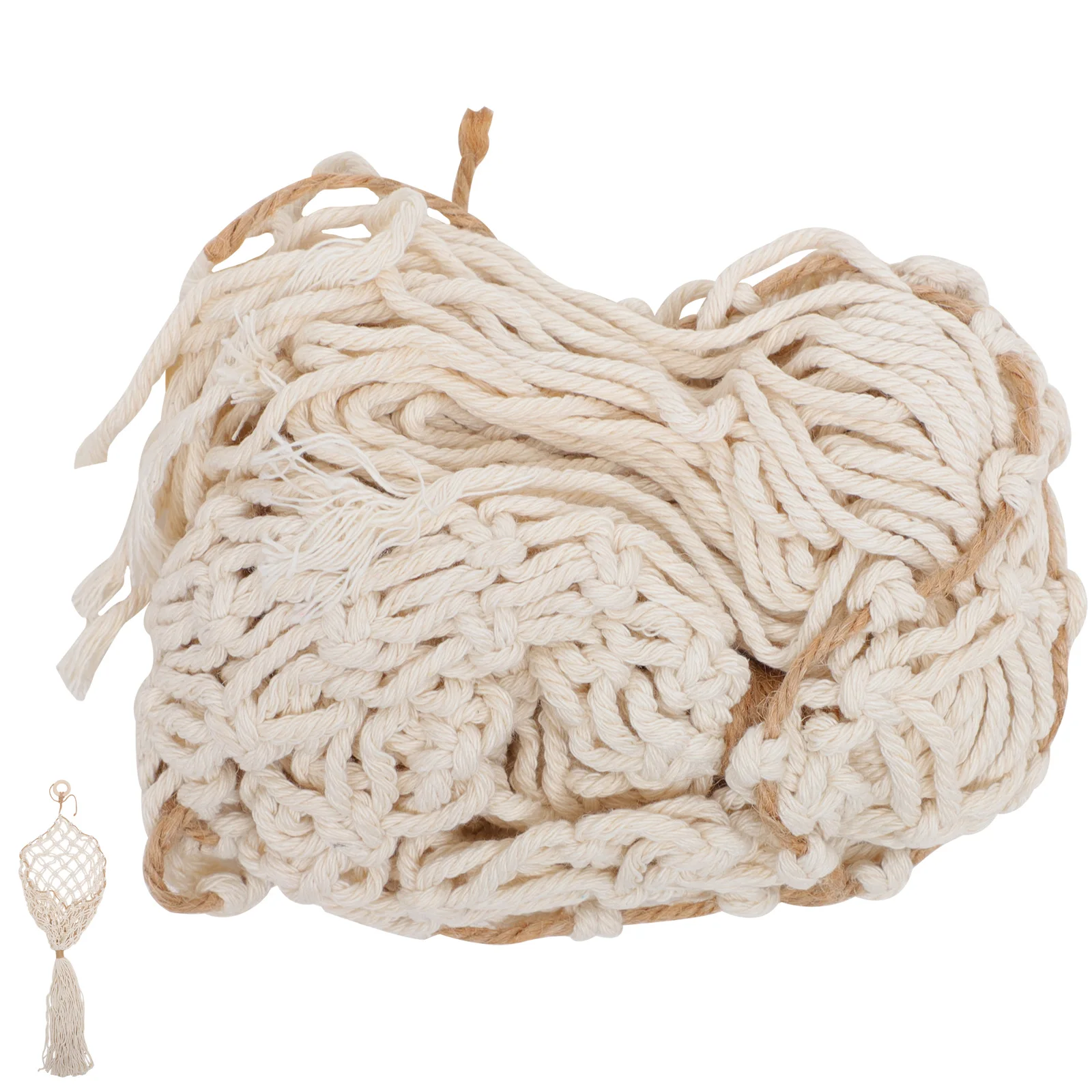 

Premium Macrame Hanging Fruit Basket Woven Reusable Mesh For Vegetables Storage Breathable Grocery Vegetable Net Bag Large