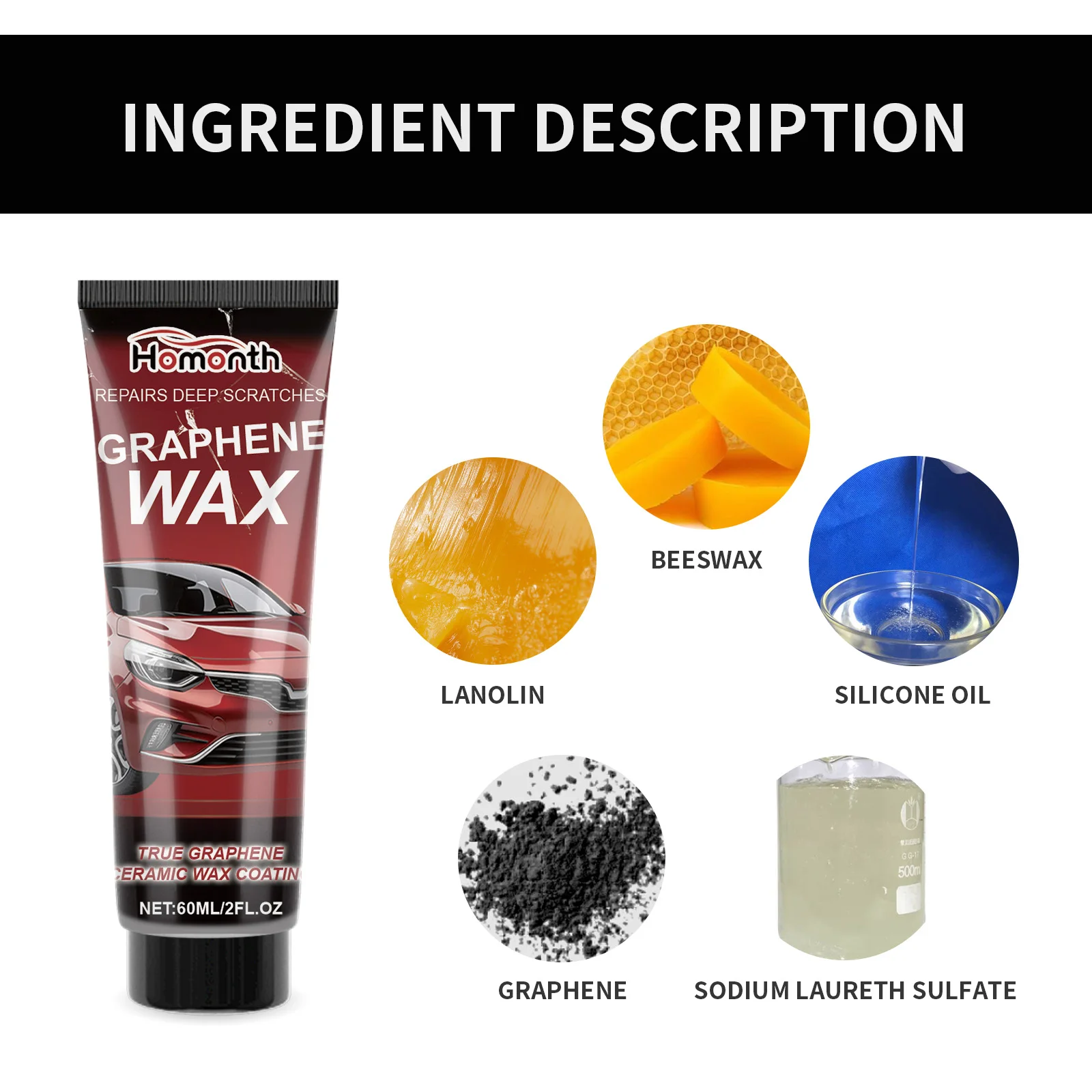 Car Scratch Remover Auto Scratch Repair Polishing Wax Graphene Infused Vehicle Scratch Repair Paste for Enhance Shine Protection