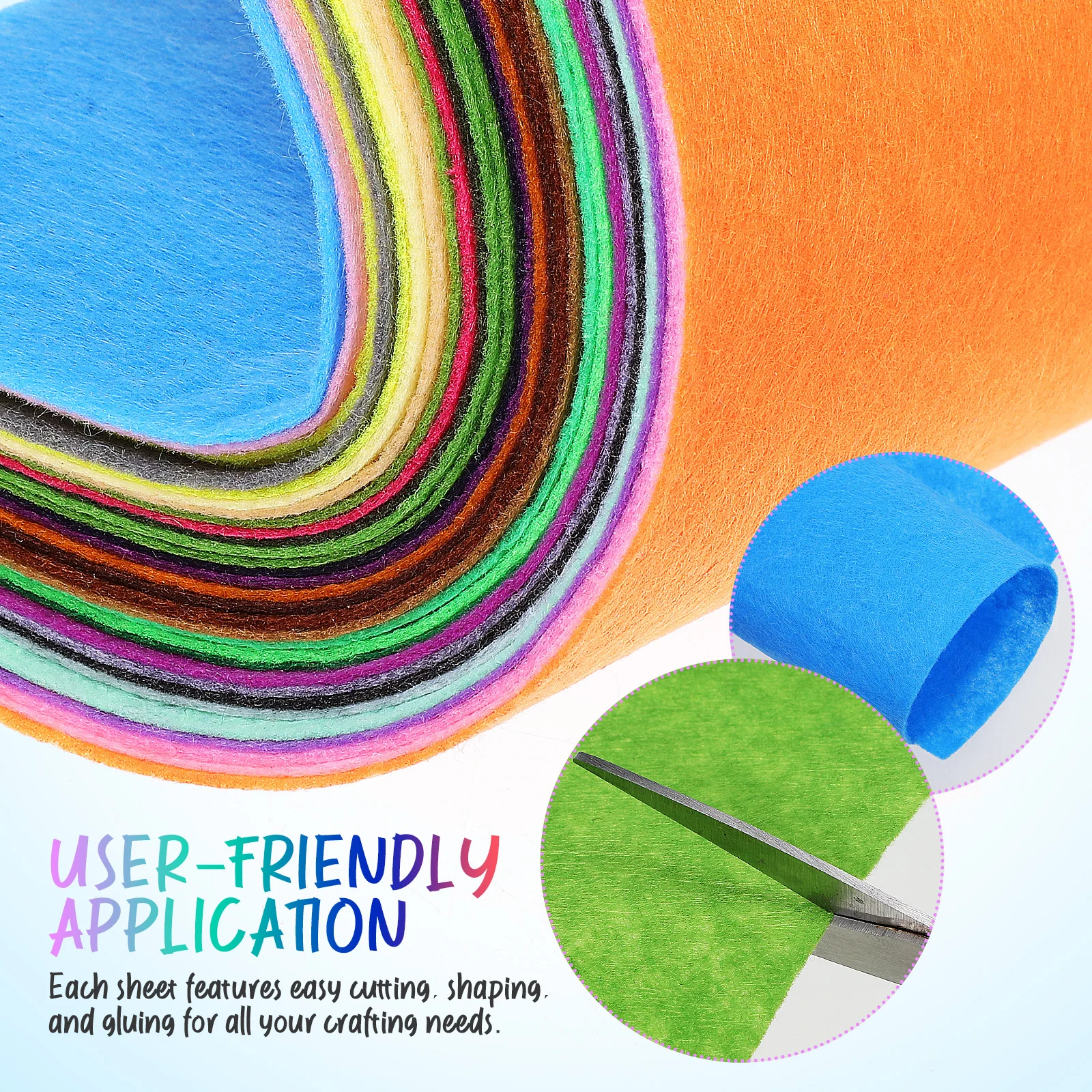 

60pcs Colored Felt Cloth Fabric Sheets for Sewing Crafts Quilt Patchwork Multi Purpose Solid Color Felt Material