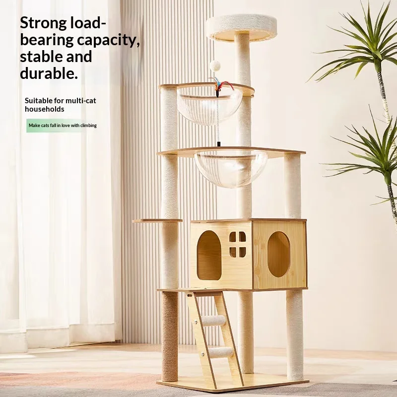 Árbol para gatos todo en uno resistente con torre y cama escalable - imagen 2