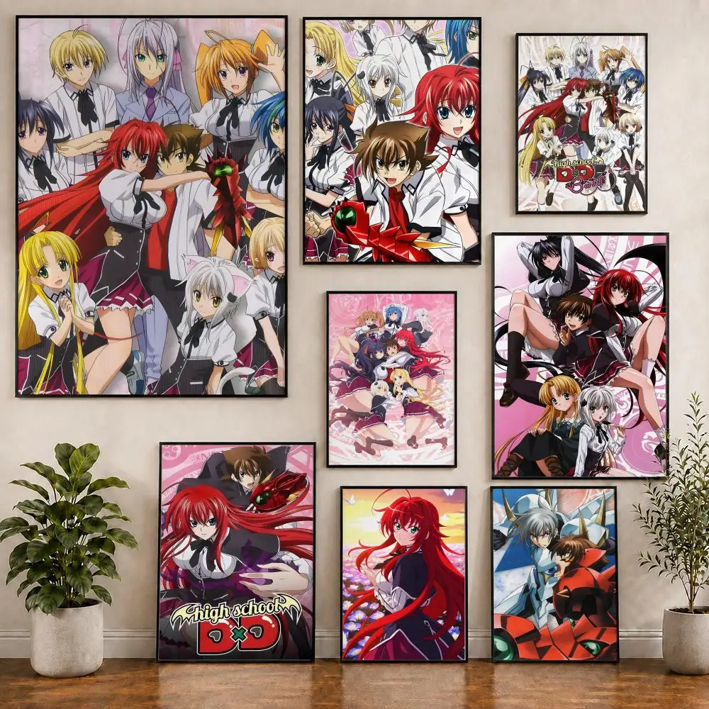 High School DxD Anime Poster PVC HD Peel and Stick Modern Poster Home Office Living Room Dining Room Wall Decor