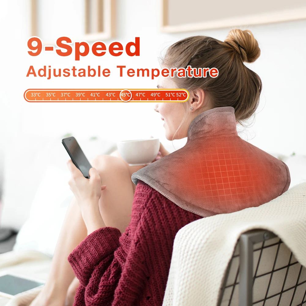 Electric Blanket Shawl for Shoulder Neck Back Portable Heating Pad Winter Washable Quick Heat Hot Compress Shawl Pain Relief