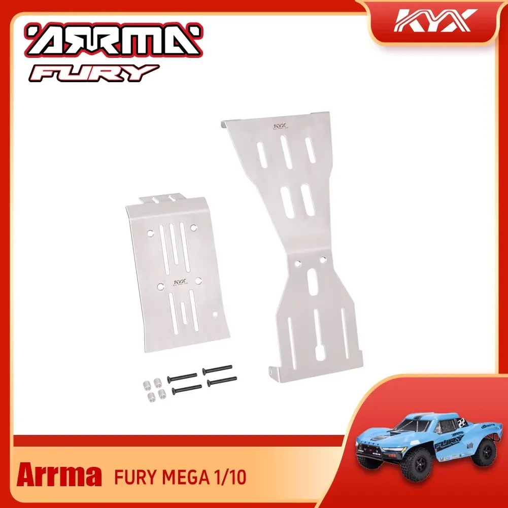 KYX model car Arrma FURY MEGA 1/10 two wheel drive off-road vehicle short card stainless steel bottom guard plate