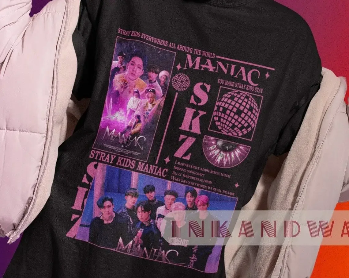 

Детская рубашка с надписью «Stay MANIAC Oddinary SKZ»
