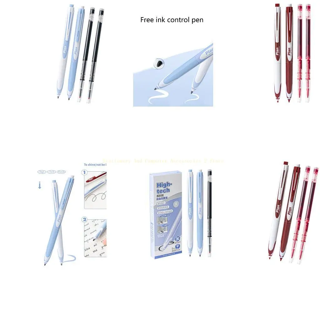 

2pcs выдвижной гель -ручка с 2 заполнениями для написания журнала.