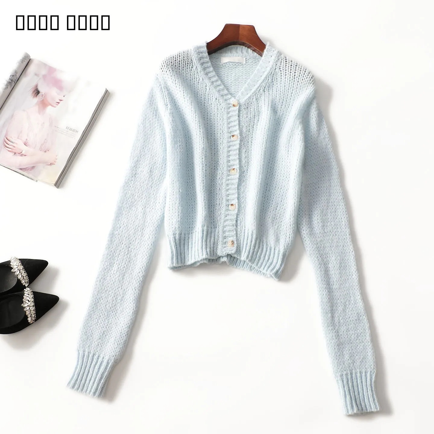 

Осенний женский свитер с длинными рукавами на одной пуговице, повседневный, стандартный крой, эксклюзивно онлайн, из чистого кашемира, вязаный свитер