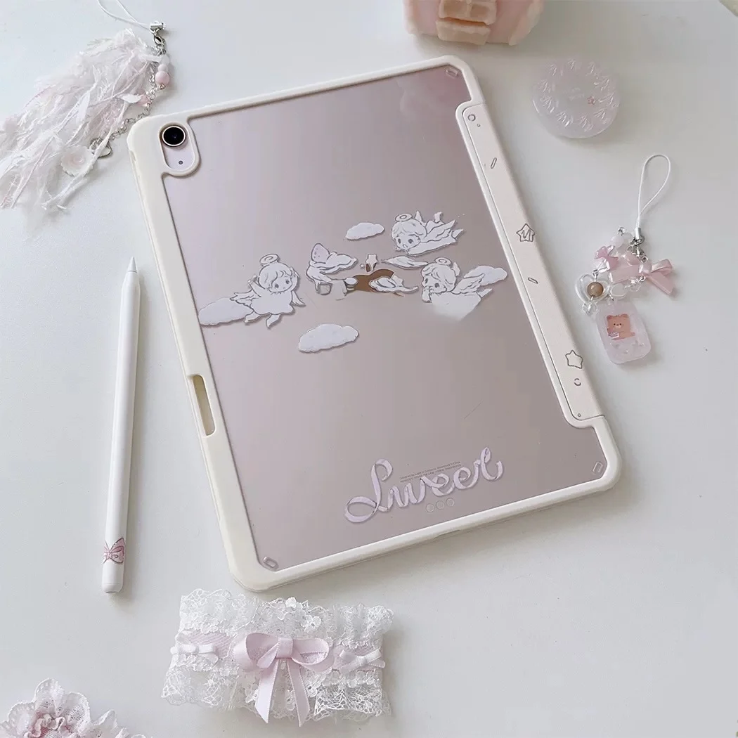 Suitable for iPad protective cases. Transparent shell with magnetic activation protective case.