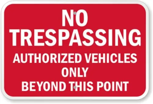 Authorized Vehicles Only Aluminum Weatherproof 12