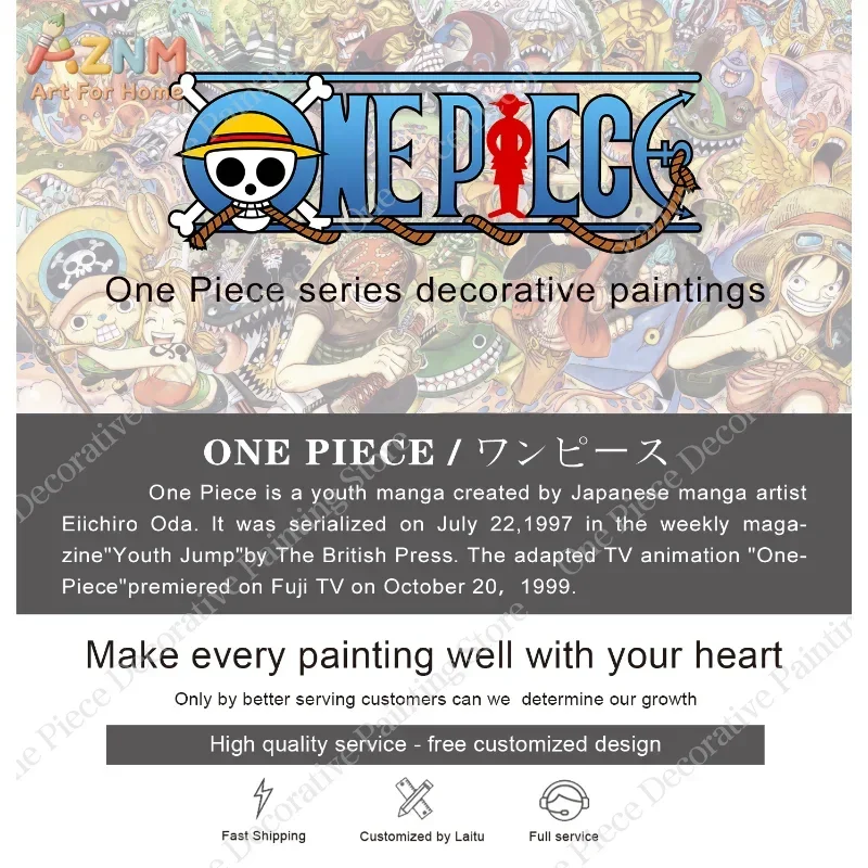 AZNM One Piece Shanks Red Hair Pirate Anime Frameless Canvas Wall Art, Cool Yonko Manga Character Home Living Room Decor Paintin