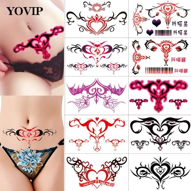 10pcs Waterproof Temporary tattoos stickers tattoo girl 3d fake Sex womb tattoo stickers Fake Tattoos for Women