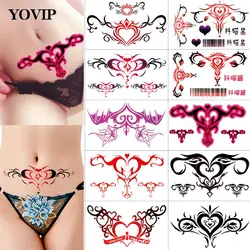 Autocollants de Tatouage Temporaire Étanche 3D pour Femme, Faux Sexe, Validation B, 10 Pièces