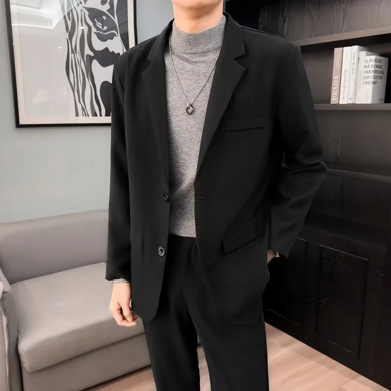 

Мужской повседневный пиджак свободного кроя в корейском стиле, модный уличный стиль, универсальный, для утонченных мужчин, 2026