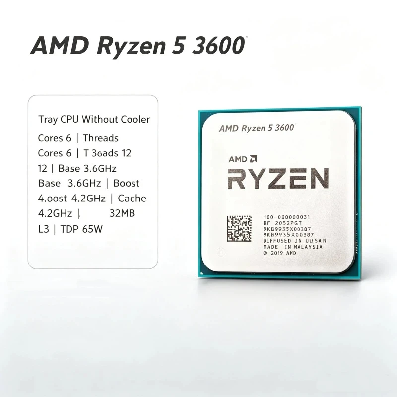 

Home Office Multi Task Chip Ryzen 5 3600 AM4 Socket Desktop Tray CPU 65W Low Power Stable For Multi Software Running