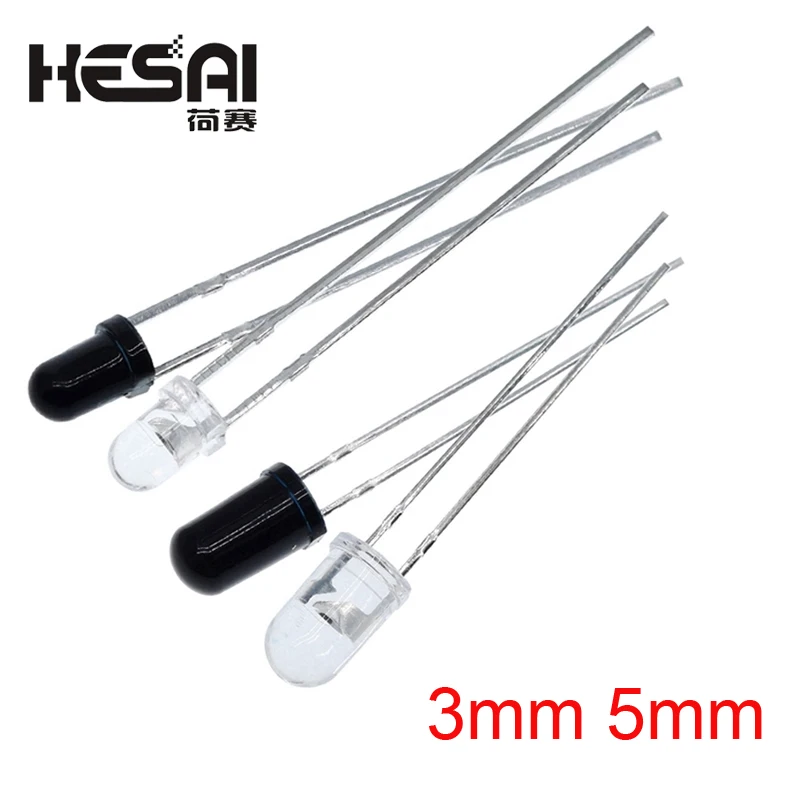 10/50/100 Pairs 5mm 3mm 940nm LEDs Infrared Emitter And IR Receiver Diode Diodes 301A