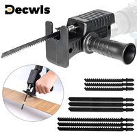 Portable Reciprocating Saw Adapter, 3/9pcs Saw Blade Electric Drill Modified Jig Saw, Wood Cutting Machine DIY Woodworking Tools