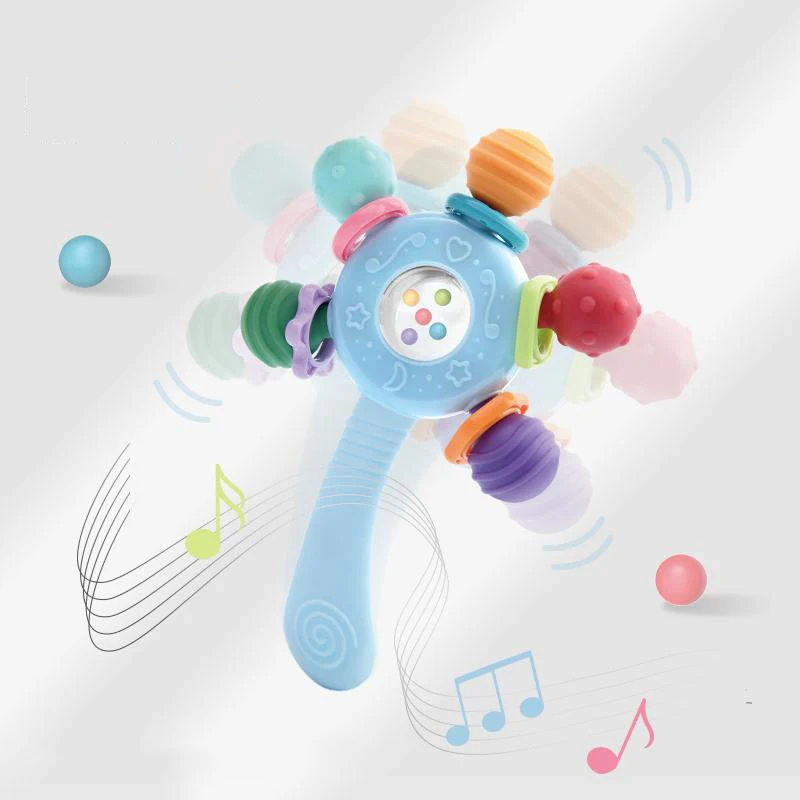 Baby grip training, soothing toys, shaking bells, spinning music, baby hand cranked sticks
