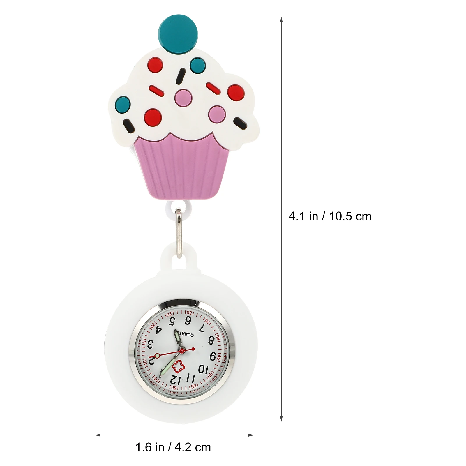 

Retractable Nurse Pocket Clip-On Lapel Watch For Women Stretchable Medical Student Fob Watch Cartoon Design Durable Timepiece