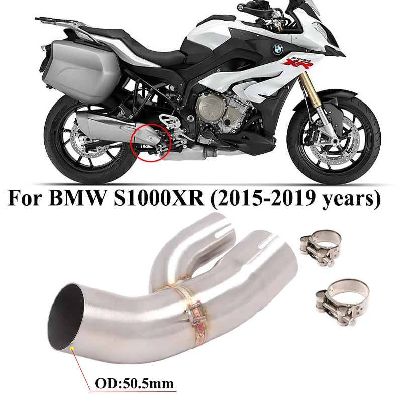 

Slip On For BMW S1000XR s1000xr 2015 2016 2017 2018 2019 Motorcycle Exhaust Stainless Steel 51mm interface Middle Link Pipe