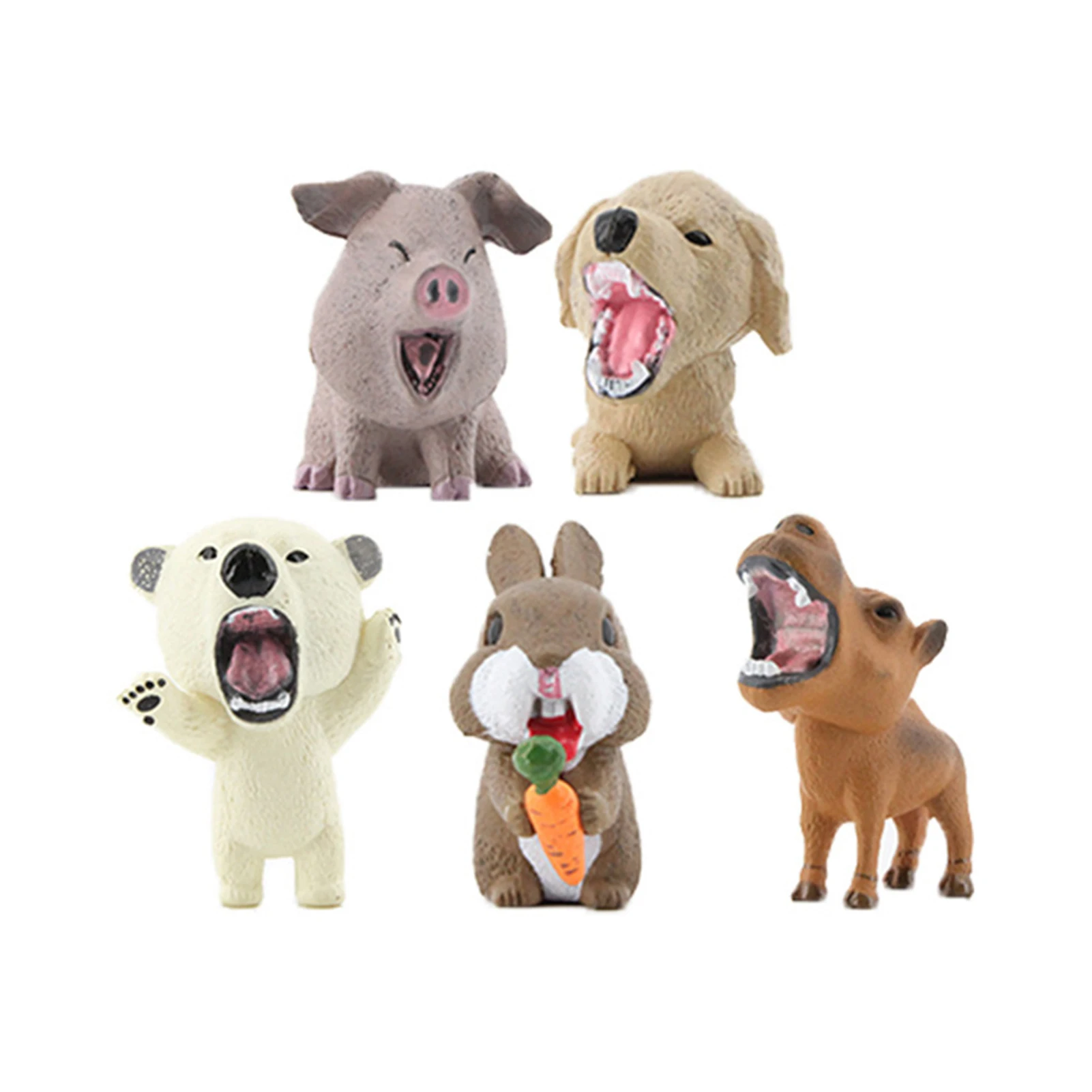 

Мультяшные животные, фигурки, статуя, модель игрушки, фигурка, игрушка, 5 шт.